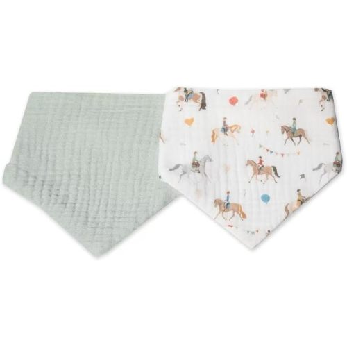 Love to Dream Baby Bibs, 2-Pack Organic Cotton Muslin, Highly Absorbent & Breathable, 17.3" x 11"
