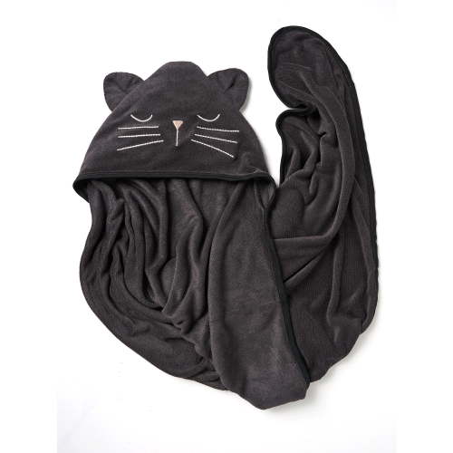Modern Moments by Gerber Baby Neutral Halloween Hooded Towel, Black Cat