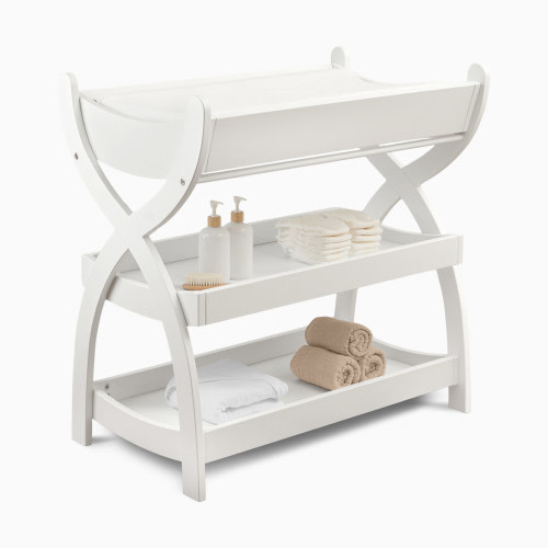 Comfy Cubs Changing Table with Two Open Shelves - White
