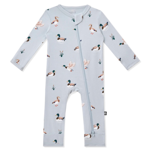 Zippered Romper in Mallard Duck