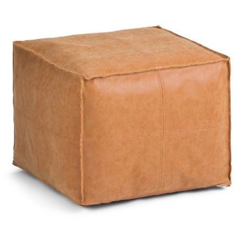 Wendal Square Pouf Distressed Brown - WyndenHall
