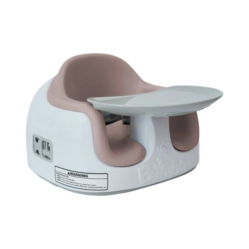 Bumbo Baby Infant Toddler Soft Foam Multi Seat with Removable Tray and Safety Buckle Straps for Kids' 6-36m - Sonoran Rose on White