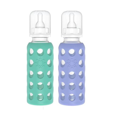 Lifefactory 9oz Glass Baby Bottle 2pk (Kale/Blueberry)