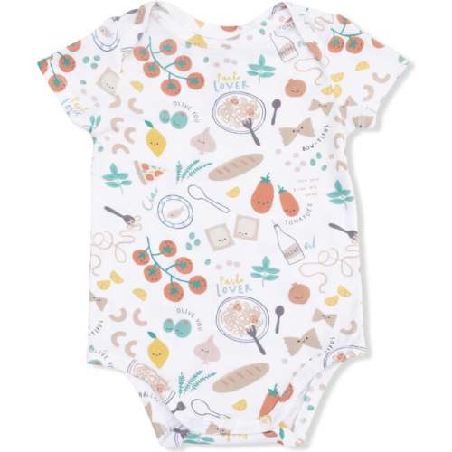 Pasta Lovers, Short Sleeve Bodysuit - Angel Dear Rompers | Maisonette
