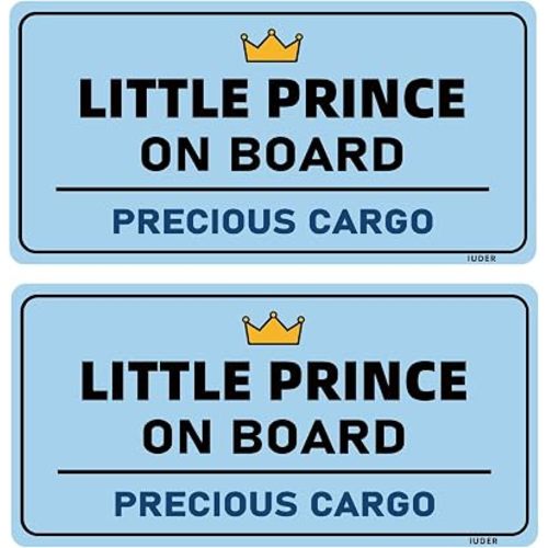 Little Prince on Board Reflective Magnet, 8x4 in, Baby Boy, 2 Pack