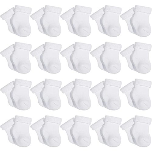 Janmercy 20 Pair Preemie Socks Baby Boy Girls Newborn Premature Terry Cotton Socks for Unisex Baby
