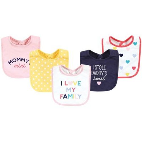 Hudson Baby Infant Girls Cotton Bibs, Girl Bold Family, One Size