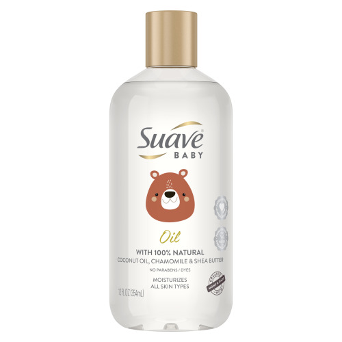 Suave Baby Moisturizing Baby Oil with Coconut Oil, Chamomile & Shea Butter, All Skin Types 12 oz