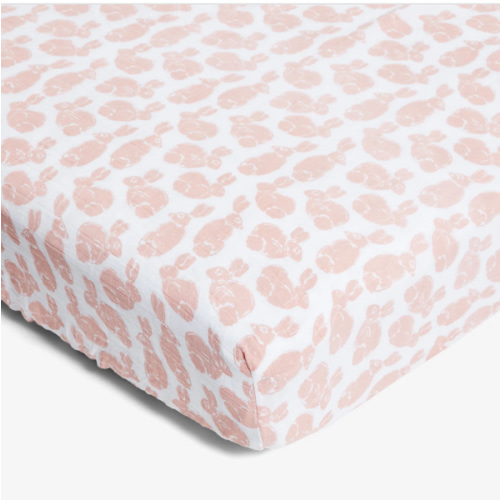 Organic Cotton Crib Sheets by Lewis - Bunny in Blush
