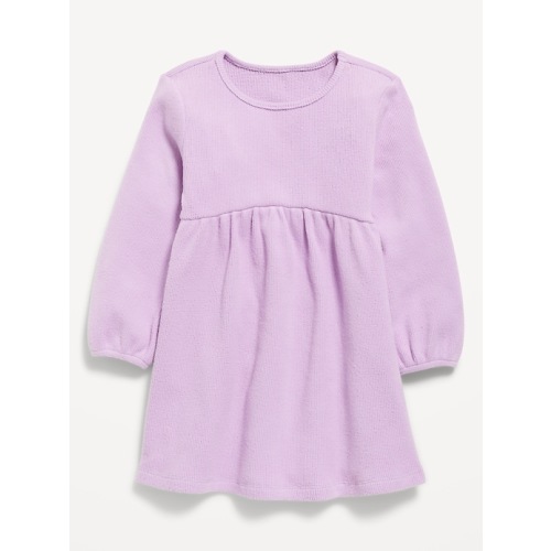 Long-Sleeve Waffle-Knit Dress for Toddler Girls