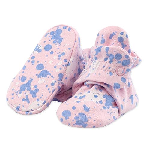 Zutano Lightweight Organic Cotton Baby Booties - Soft Sole Stay On Baby Shoes