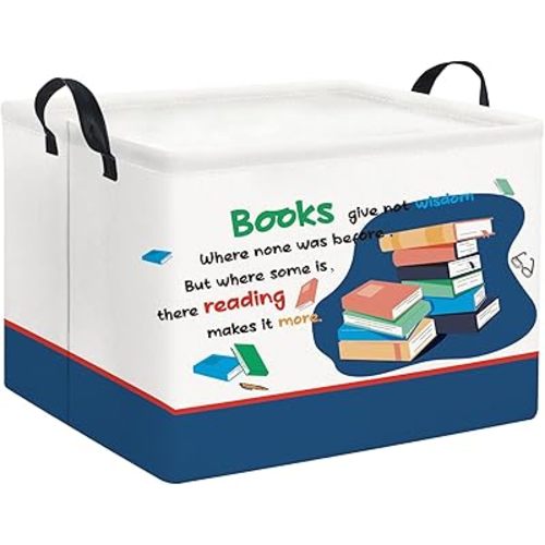 Rectangular Kids Storage Bin Gift Basket Baby Organizer Cute Kids Toy Bin Room Decor(Book)