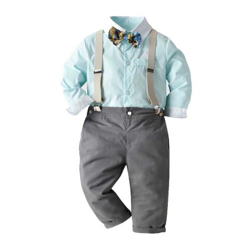 Odeerbi Baby Boys Clothes Baby Outfits Shirts Sets Newborn Autumn Winter Boys Stripe Long Sleeve Suspender Trousers Set Boys Sling Gentleman Suit