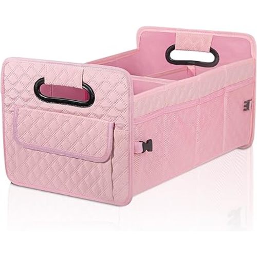 Car Trunk Organizer for SUV, Collapsible Car Storage Organizer Large Pink