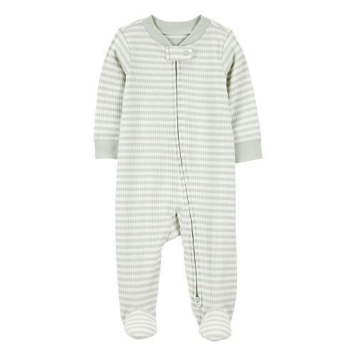 Baby Carter's Striped 2-Way Zip Ribbed Sleep & Play Pajamas