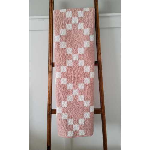 Handmade Pink Floral Baby Girl Quilt: 100% Cotton Heirloom Keepsake