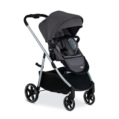 Britax Grove Modular Baby and Toddler Stroller — Pindot Stone | Infant Car Seat Compatible, Lightweight Frame and 1-Hand Fold, Includes CozyFit Insert and Child Bumper Bar
