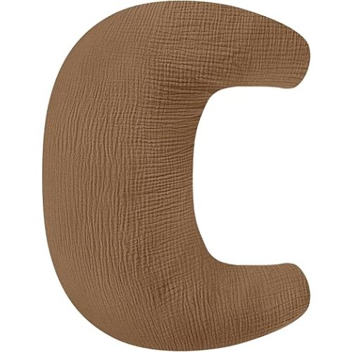 SWESEN Nursing Pillow Cover, Soft Removable Cover for Breastfeeding Pillows, Pillow Slipcover for Baby Boys and Girls, Comfortable & Breathable,Brown, Washable (Only Cover)