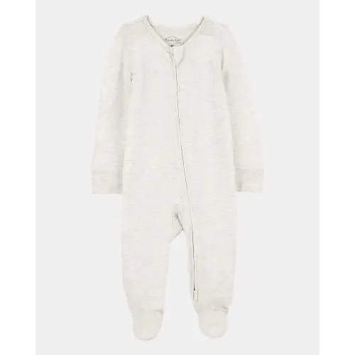 Baby Solid 2-Way Zip PurelySoft Sleep & Play Pajamas - Grey | Carter's