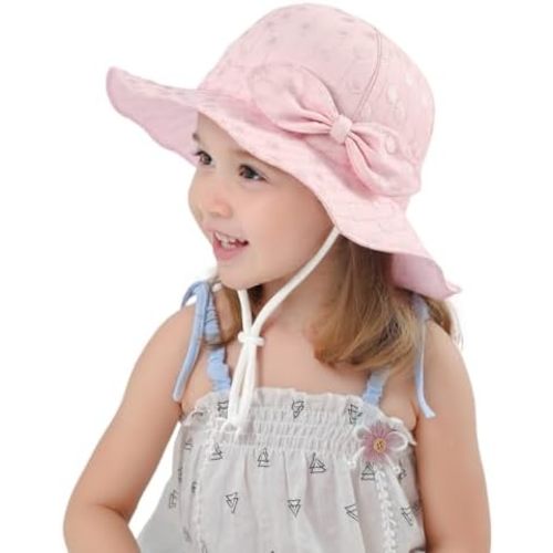 Toddler Kids Baby Girl Sun Hat Floppy Cotton Summer Hat 50+ SPF Protective