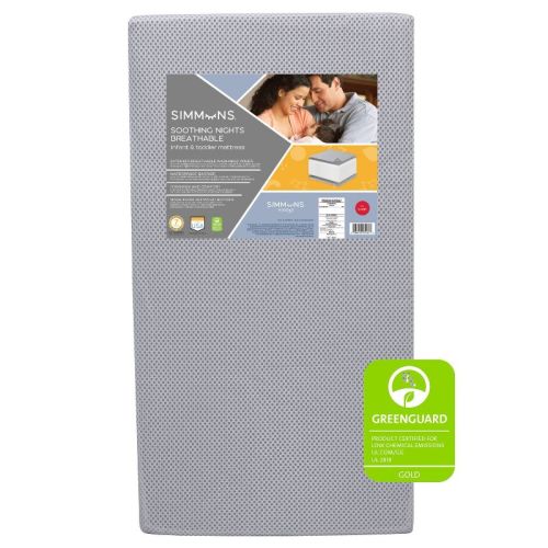 Simmons Kids' Soothing Nights Breathable Baby Crib Mattress and Toddler Mattress with Machine Washable Cover - Greenguard Gold Certified