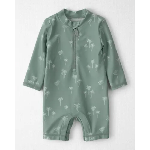 Baby Boy Recycled Long-Sleeve Rashguard Swimsuit in Palm Tree - Little Planet | Carter's