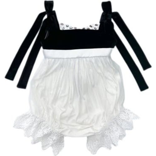 Audrey Velour Tulle Romper, 3M