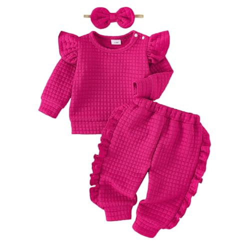 Baby Girl Clothes Toddler Sweatshirt Ruffled Infant Tops Casual Pants Fall Winter Outfits Set 3-24 Months