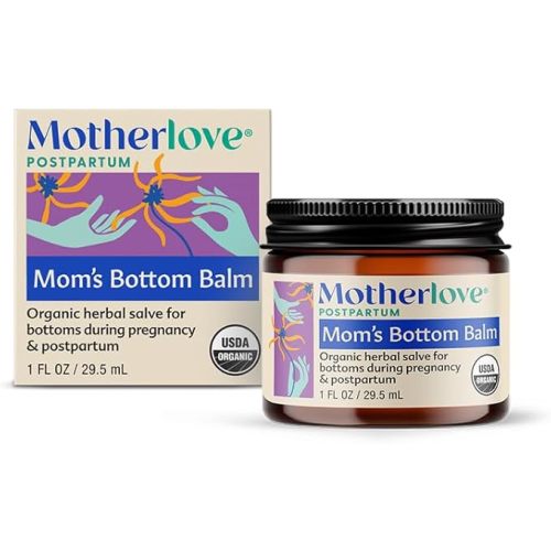 Motherlove Mom's Bottom Balm (1 oz) Organic Herbal Salve w/Witch Hazel for Bottoms During Pregnancy & Postpartum —Non-GMO Ointment
