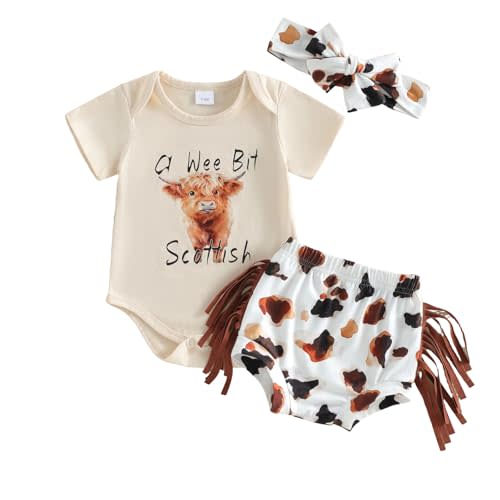 Madjtlqy Western Baby Girl Summer Clothes My 1st Rodeo Short Sleeve Romper Shorts Headband Set Cute Infant Cowgirl Outfits