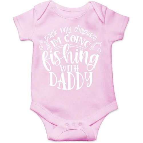 CBTwear Pack My Diapers Going Fishing With Daddy - Baby Clothes - Funny Newborn Bodysuit Outfits for Boys and Girls