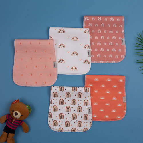 5-Pack Large Burp Cloths for Baby Boys & Girls - 100% Cotton, Extra Absorbent & Soft for Newborn Skin | Unisex Essentials for Feeding, Nursing & Spit Ups - Baby Shower Gift