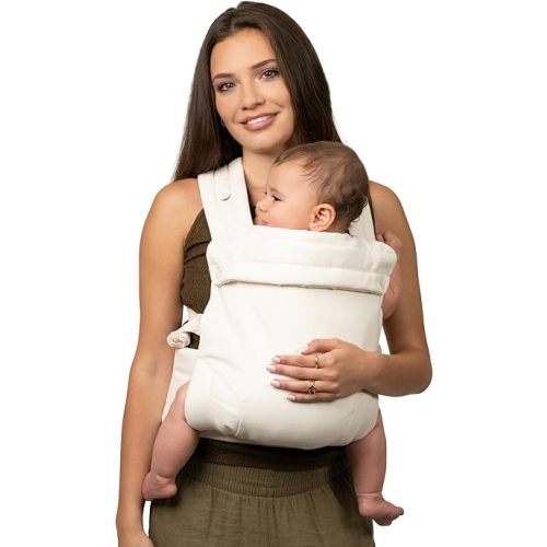Infantino Honey Blossom Baby Carrier, Ergonomic Infant to Toddler Carrier, Hip Healthy “M” Position Support, Adjustable Sliding Seat, Padded Cross-Back Straps, 7-40 lbs, Vanilla Bloom