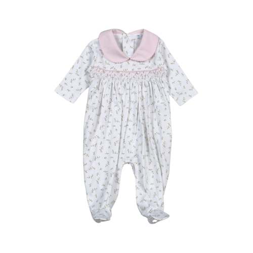 BEL-414 Bella Pink Floral Hand Smk Footie – Baby Loren