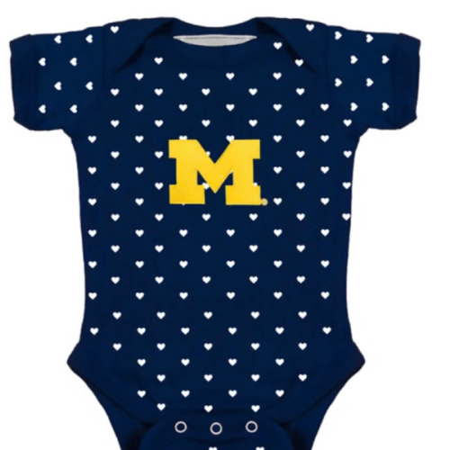 Michigan Wolverines BLUE Baby Heart Romper - 10190424