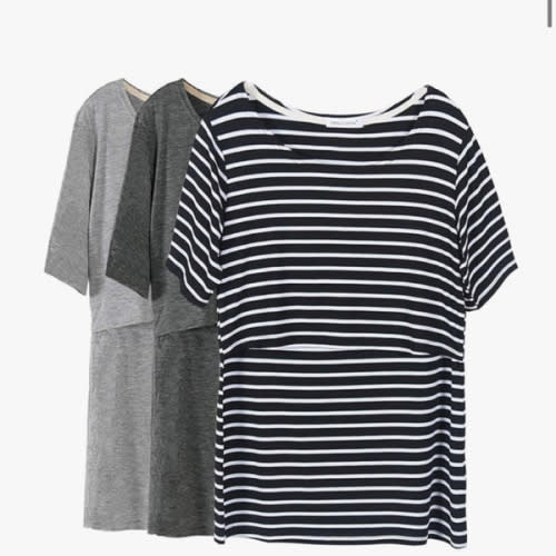 Smallshow Women's Maternity Nursing Tops Short Sleeve Breastfeeding Clothes