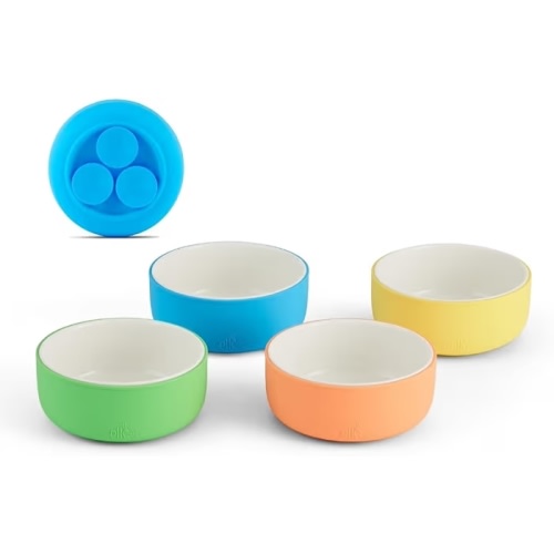 Porcelain Bowl with Silicone Suction Sleeves