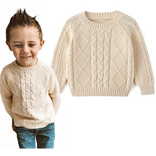 Amazon.com: Curipeer Baby Boys Cable Knit Sweater Long Sleeve Solid Pullover Toddler Crew Neck Fall : Clothing, Shoes & Jewelry