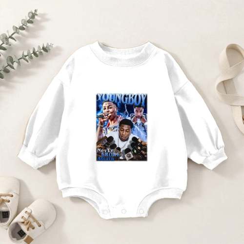 Young Boy Never Broke Again Art couple Baby Romper Sweatshirts