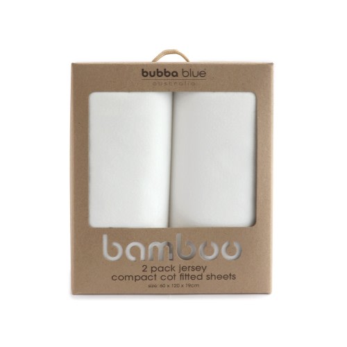Bubba Blue Bamboo Fitted Sheet Compact Cot White