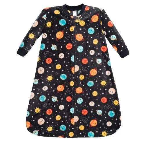 Hudson Baby Infant Boys Long-Sleeve Fleece Sleeping Bag, Happy Planets, 6-12 Months