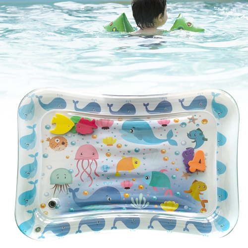Tummy Time Mat Inflatable Water Mat, Inflatable Tummy Time Mat, Inflatable Water Filled Play Mat for Babies,Infants and Toddlers, Baby Playmat Sensory Toy