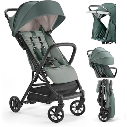 Inglesina Quid 2 Stroller - Elephant Gray - Ultra Compact Lightweight Travel Stroller, Babies and Toddlers, Airplane Overhead, Foldable, Reclining Seat, Collapsible Canopy, 3 Months - 50 lbs, BPA Free