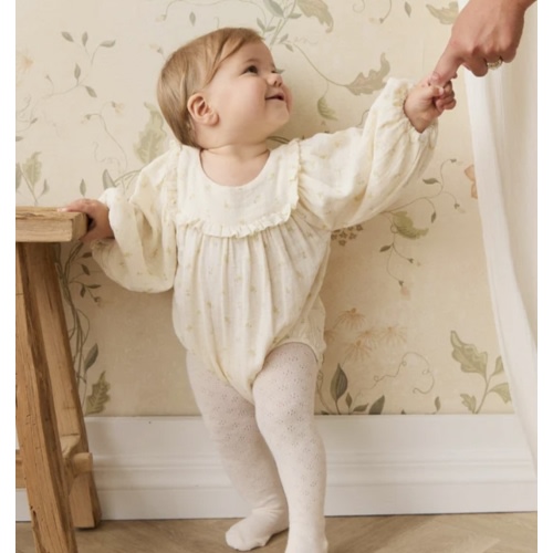 Organic Cotton Muslin Frances Playsuit - Vintage Ditsy – Jamie Kay USA