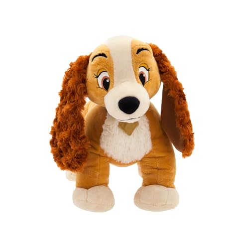 Disney Store Official Lady Medium Soft Toy for Kids, Cuddly Plushy with Fuzzy Texture, Embroidered Details, Collar and Dog tag - Disney Lady and the Tramp Plushy Suitable for All Ages