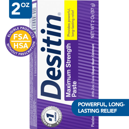 Desitin Maximum Strength Baby Diaper Rash Cream, Travel Size, 2 oz