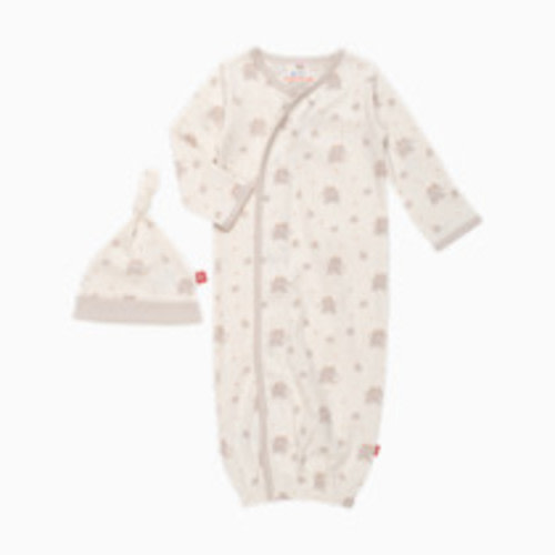 Magnetic Me Organic Cotton Magnetic Gown & Hat Set - Little Peanut, 0-3 M