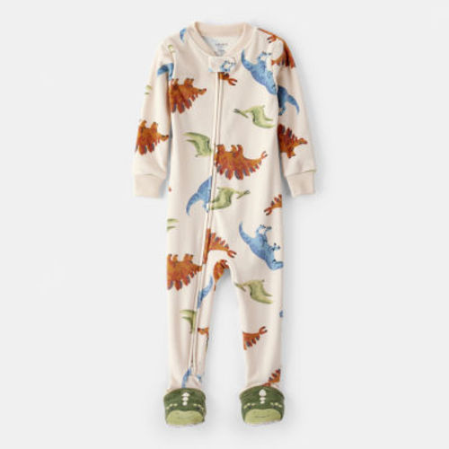 Carter's Baby Boys V Neck Long Sleeve Footed Pajamas
