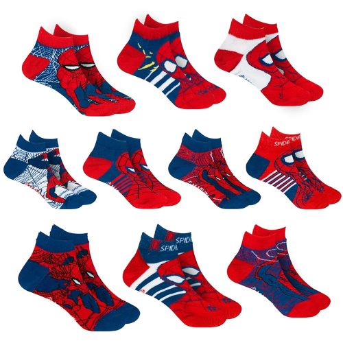 Marvel Spider-man Socks for Boys, 10 Pairs Low Cut Socks for Boys Ages 3-9