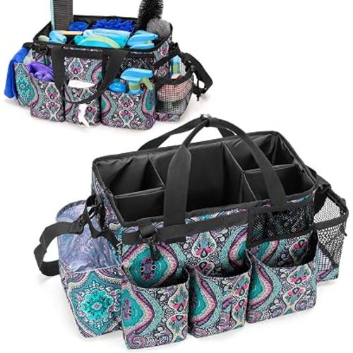 LoDrid Wearable Cleaning Caddy Bag with 4 Foldable Dividers, Totem